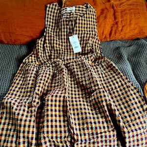 Gingham print seersucker dress bought from Toast.